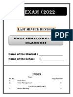 Cbse Exam (2022-23) : Last Minute Revision