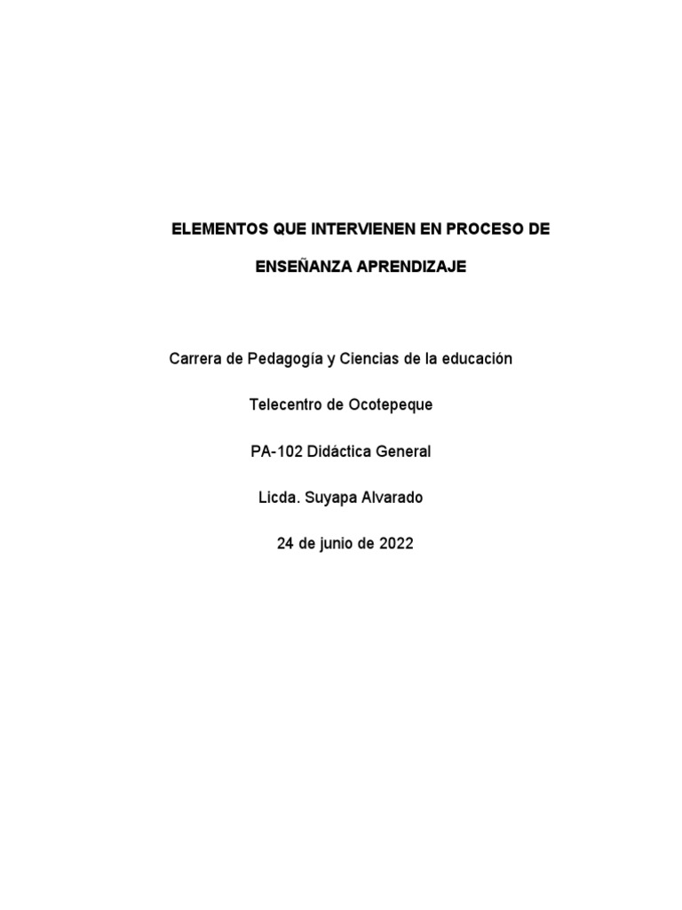 Elementos Clave en la Didáctica Educativa | PDF | Enseñando | Aprendizaje