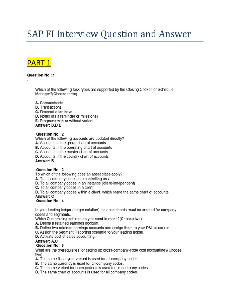 SAP FI Interview Question and Answer PDF Taxes Accounts Payable