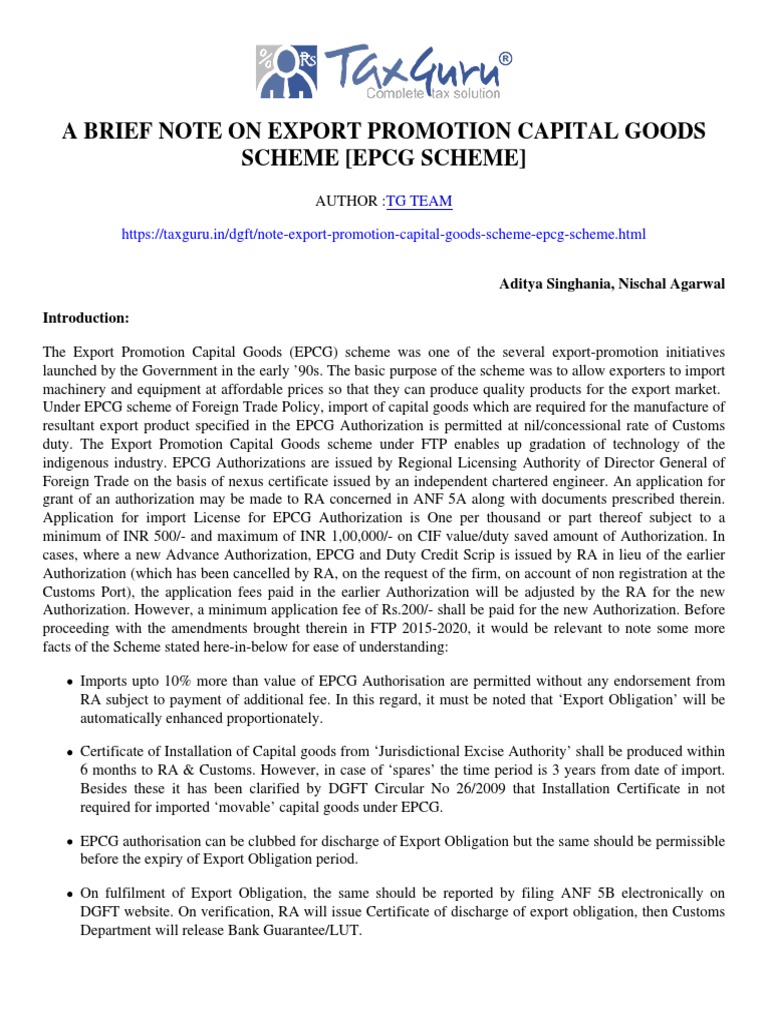 epcg インド | epcg definition – BREQ