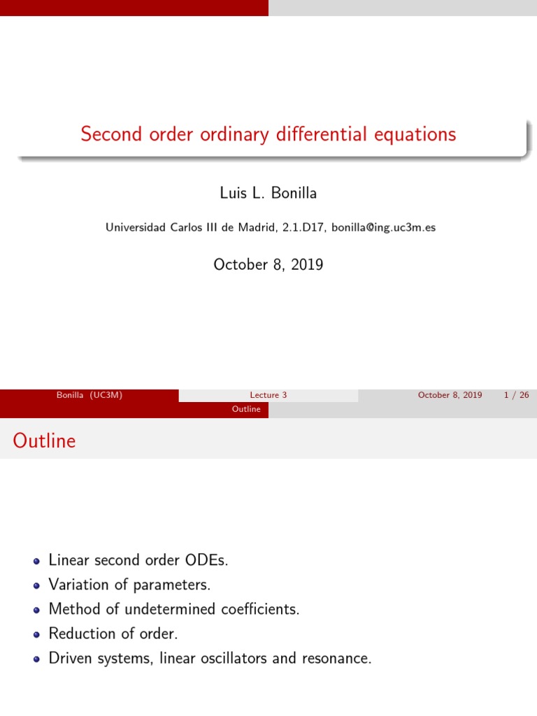 Solving Second Order Linear Differential Equations Using Variation of ...
