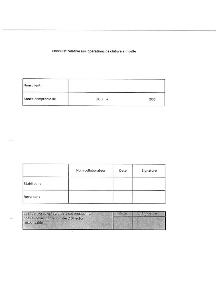 Checklist Relative Aux Opérations de Clôture Annuelle | PDF