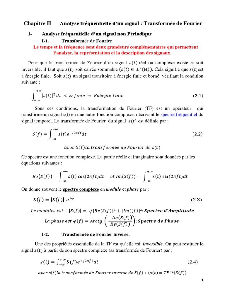 Analyse Fréquentielle par Fourier | PDF | Transformation de Fourier ...