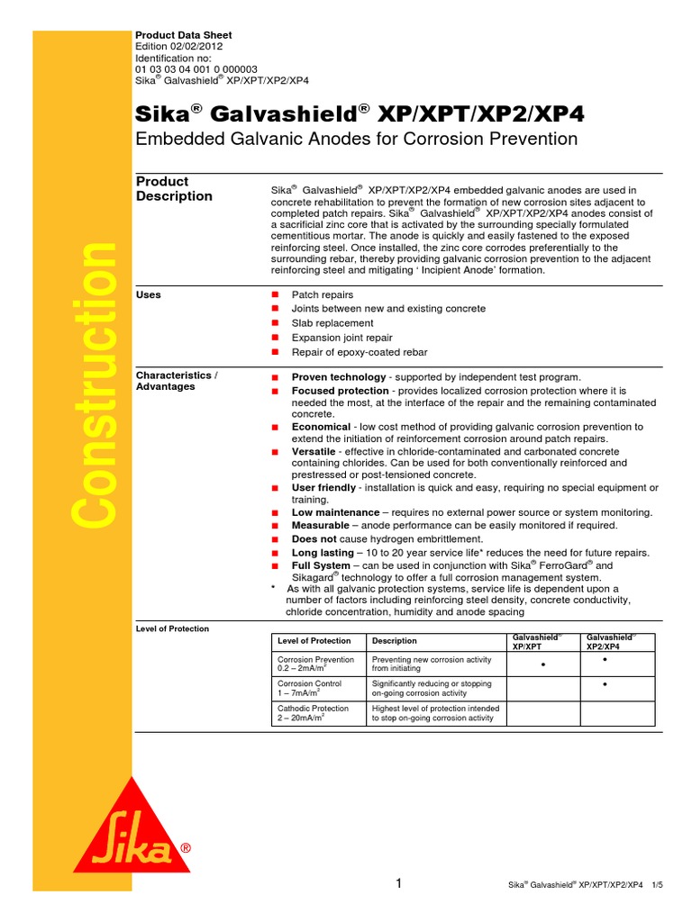 Sika Galvashield XP XPT XP2 XP4 PDF