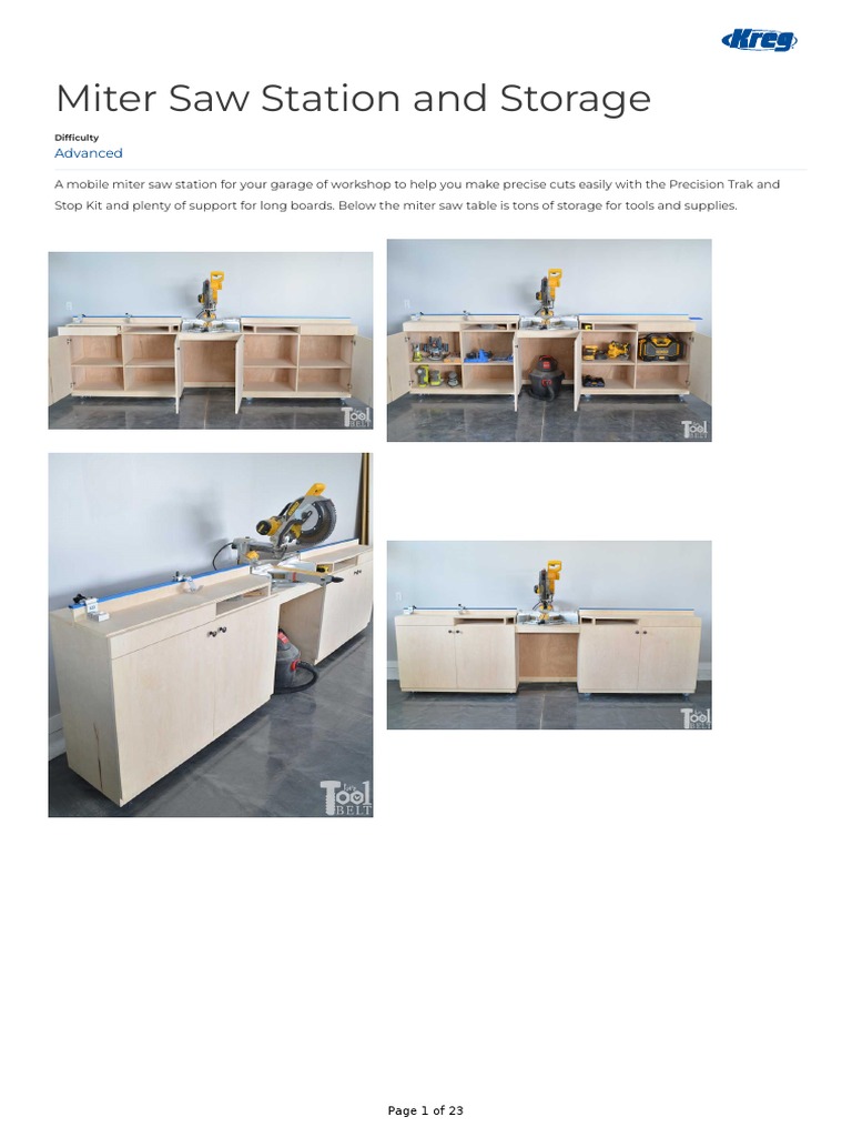 Miter Saw Table With Storage PDF Drill