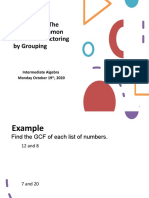 GCF and factoring by grouping