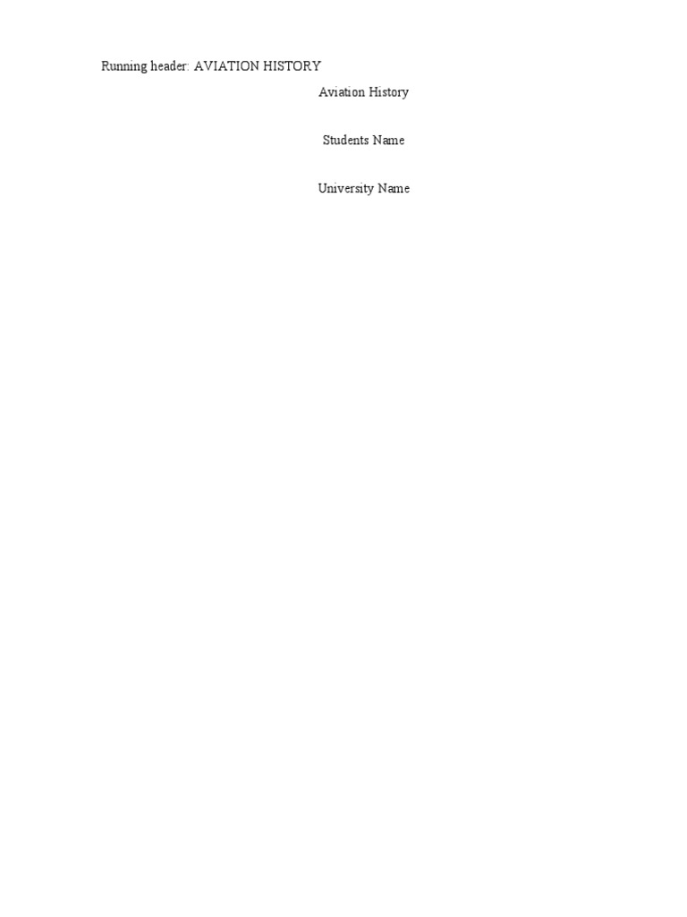 Aviation History PDF Aviation Airplane