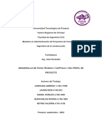 Desarrollo Ficha Técnica y Capítulo 1 Del Perfil de Proyecto