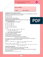 Maths 3e EXPRESSIONS ALGEBRIQUES