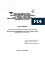 Incidencia de Las Estrategias de Evaluación en El Proceso Enseñanza