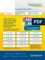 Fatura BrasilCard com parcelamento em até 15x