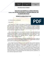 Decreto Legislativo 1301 30dic2016-Decreto Legislativo Que Modifica El Código Procesal Penal para Dotar de Eficacia Al Proceso Especial Por Colaboración Eficaz