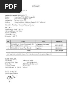 INVOICE Plaza Hotel