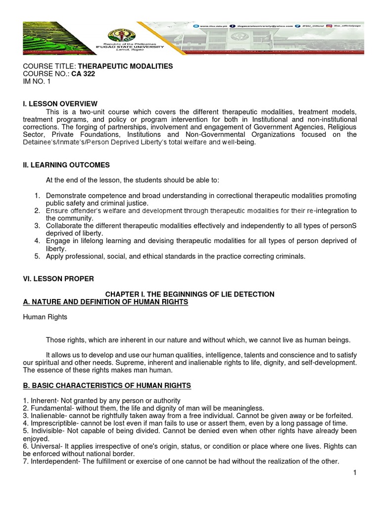 Therapeutic Modalities 1 | PDF