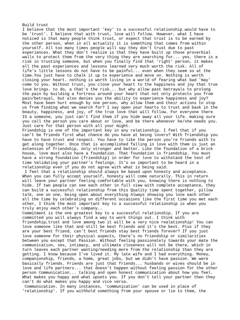 Build Trust | PDF | Love | Friendship