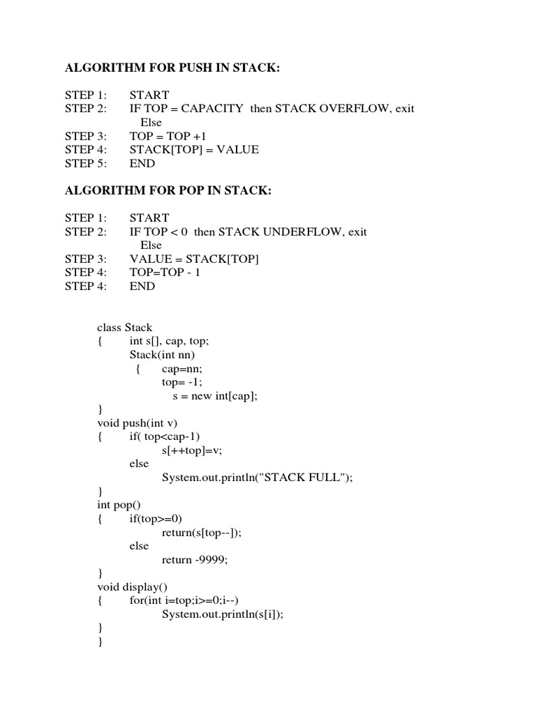 Algorithm and Programs in Stack and Queues | PDF | Queue (Abstract Data ...