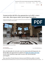 Exoneración Del IR A Las Ganancias en La BVL Vence Este Año, Discrepan Sobre Prorrogar Beneficio - ECONOMIA - GESTIÓN