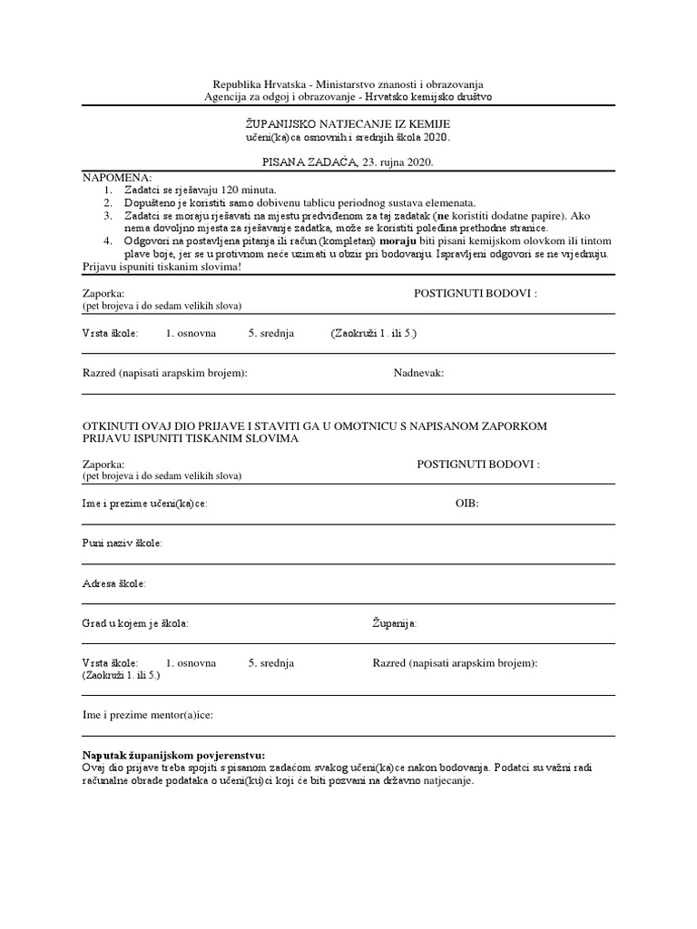 1 Zup Rjes 2020 | PDF