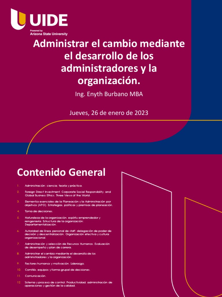 Cambio Organizacional y Desarrollo Gerencial | PDF | Gestión de ...