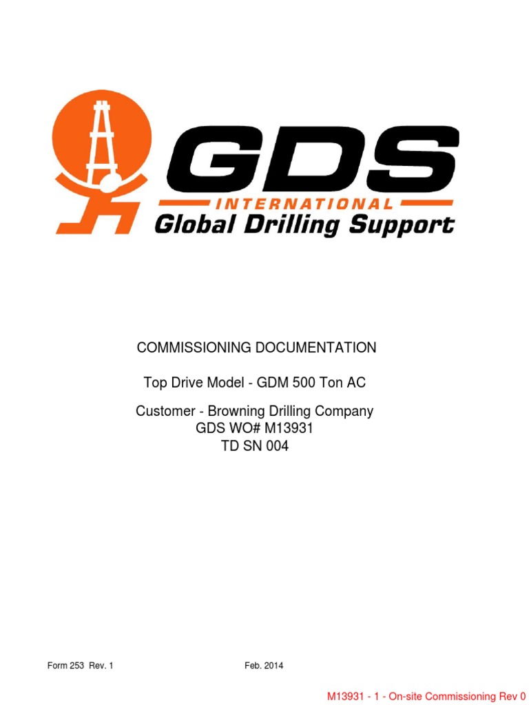 GDM 500 Top Drive Commissioning Guide | PDF | Power Supply | Drill