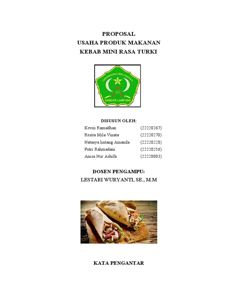 Proposal Usaha Kebab Mini Rasa Turki | PDF | Bisnis | Griya & Taman