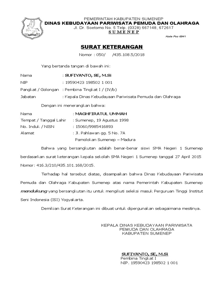 Surat Rekomendasi | PDF