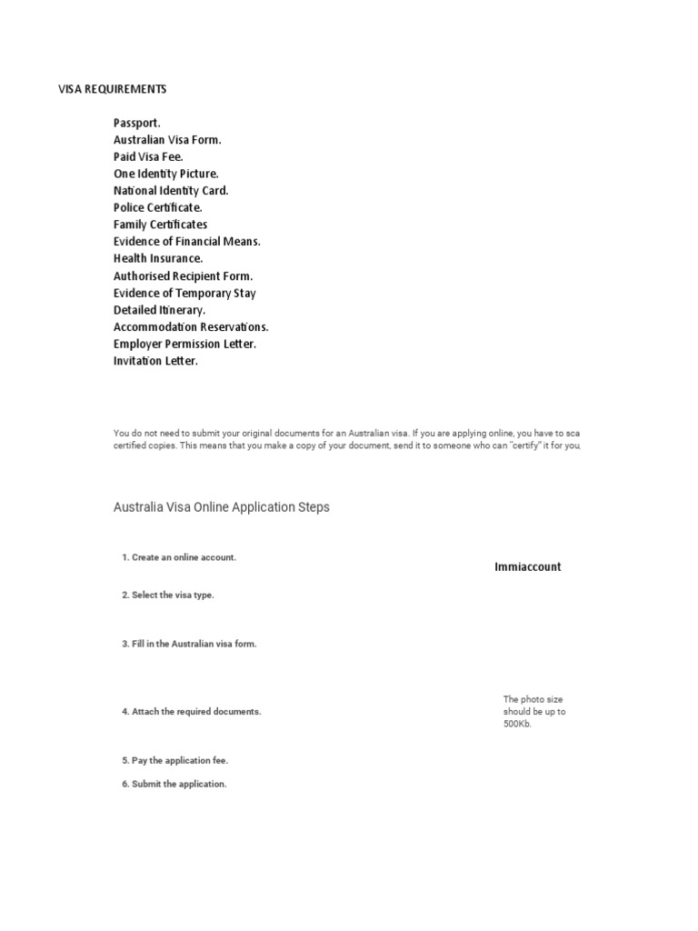 Visa Requirements PDF Travel Visa Passport