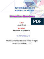 Instituto Universitario Del Centro de Mexico: Alumna: Marisol Yesenia Pérez Villegas Matricula: P000011257