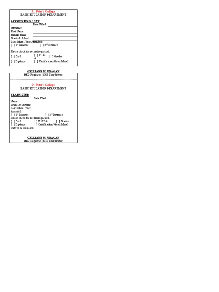 Request Form PDF