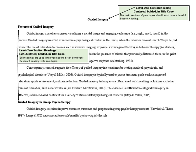 Level One and Two Section Headings | PDF