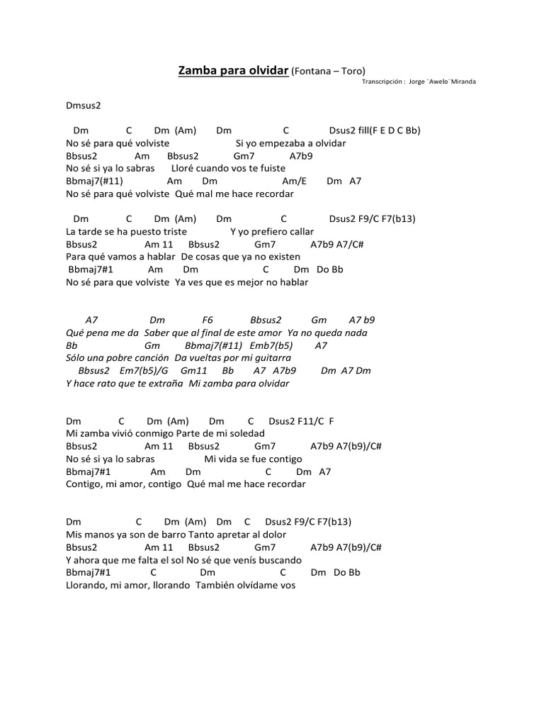 zamba para olvidar PDF