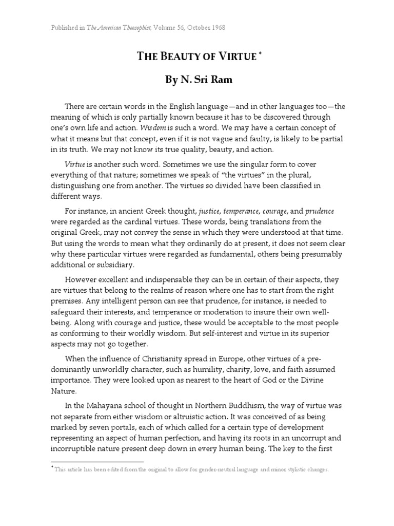 Beauty | PDF | Virtue | Noble Eightfold Path