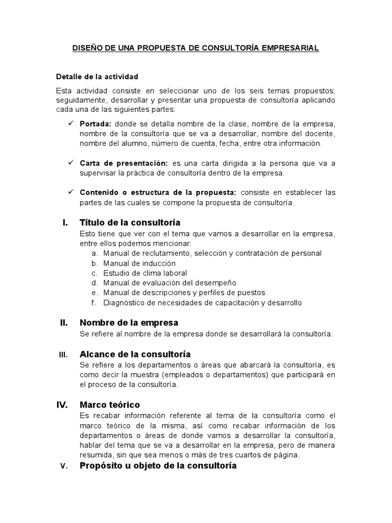 Propuesta de Consultoría Empresarial | PDF | Crecimiento personal y ...