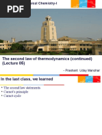 The Second Law of Thermodynamics (Continued) (Lecture 05) : - Prashant Uday Manohar