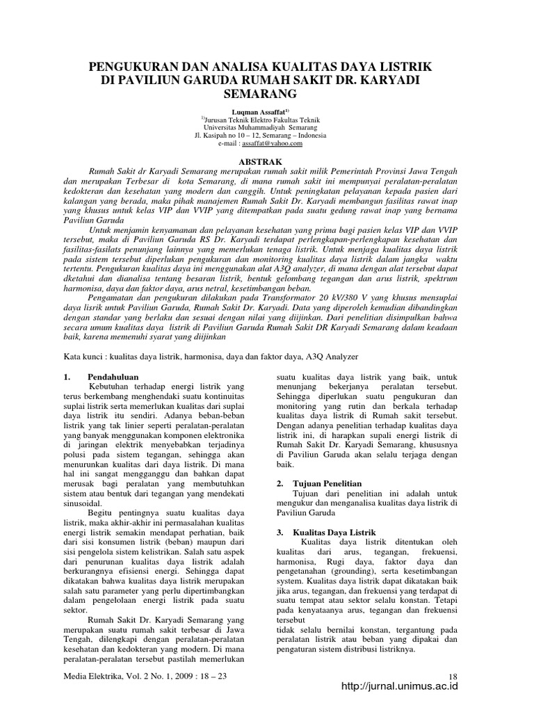 ID Pengukuran Dan Analisa Kualitas Daya Lis | PDF