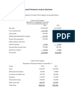Financial Statement Analysis Questions
