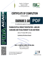FDA Philippines certificate completion seminar pharmaceutical labelling guidelines