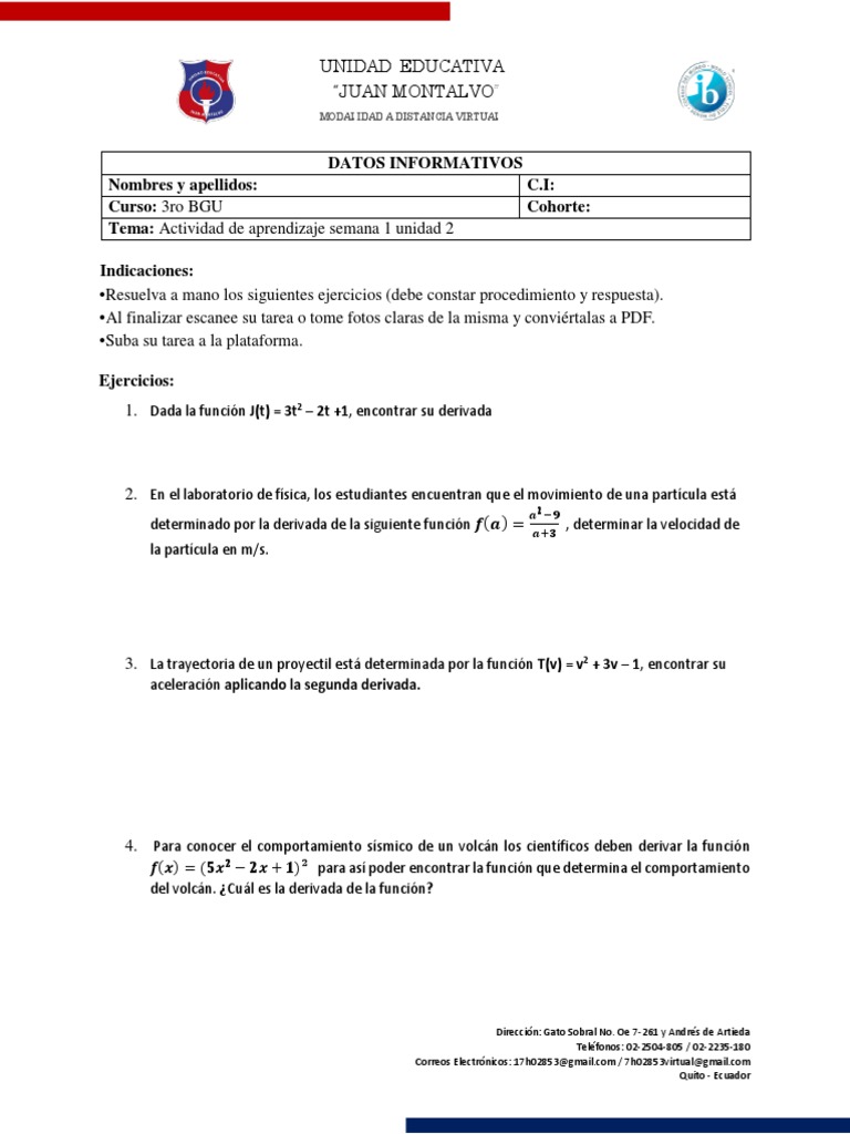 7C Tarea Semana 1 Unidad 2 | PDF