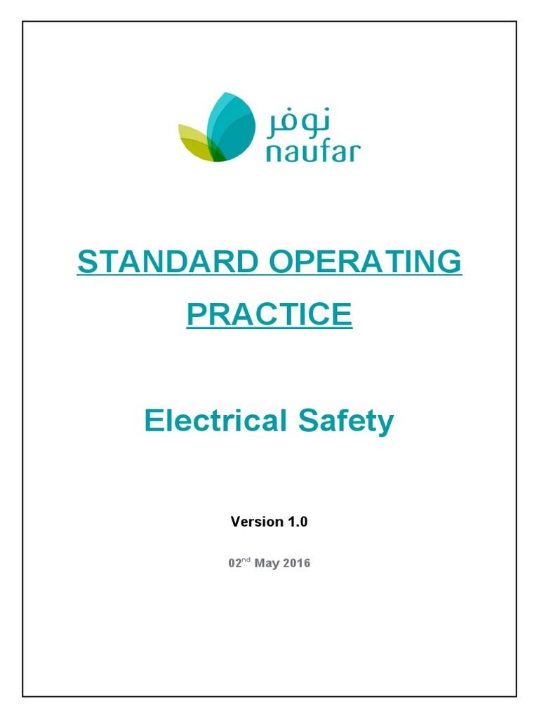 SOP Electrical Safety PDF Equipment Electricity