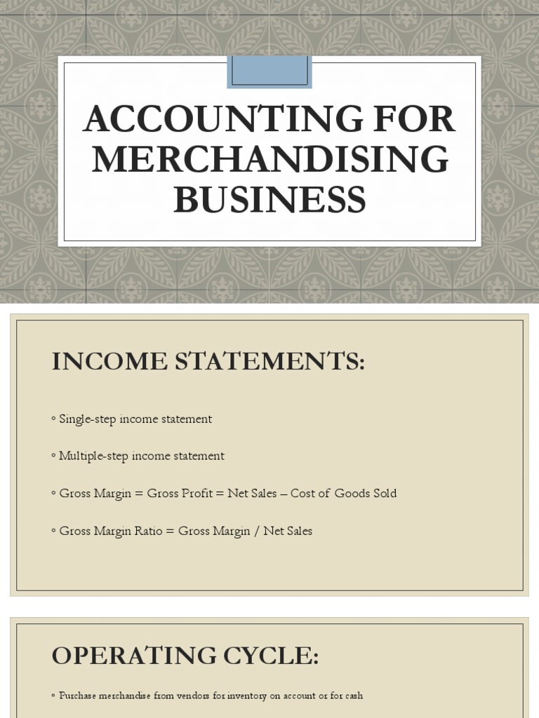 Accounting For Merchandising Business PDF Debits And Credits