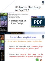 Lecture 2 - Introduction To Plant Design (Sep 2022)