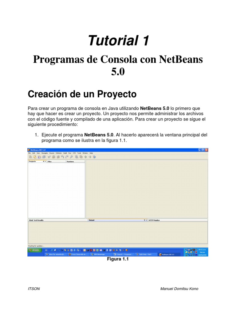 Tutorial 1 - Programas de Consola Con NetBeans 5 | PDF | Ventana ...