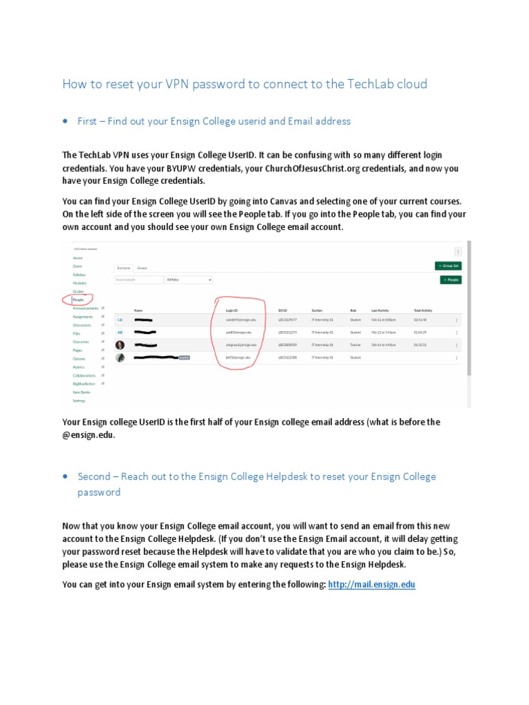 Resetting Your Ensign VPN Password | PDF | Career & Growth
