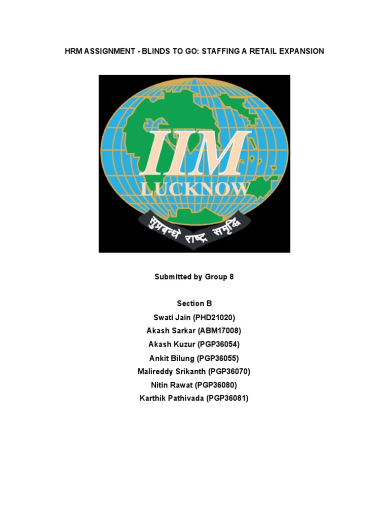 Sec B Gp8 Blinds To Go PDF PDF Recruitment Newspapers