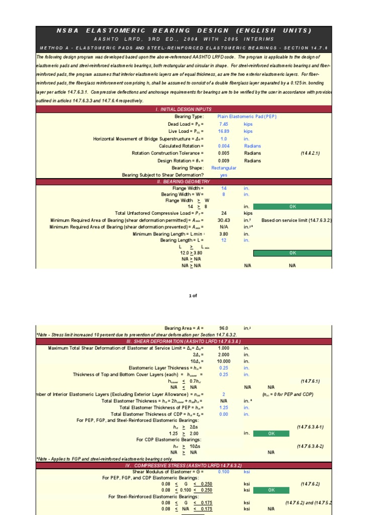 Elastomeric Bearing Design Guide | PDF | Stress (Mechanics ...