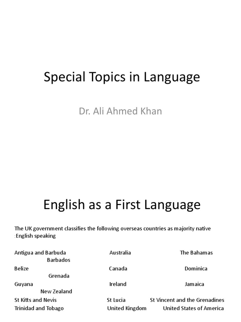 Special Topics in Language | PDF | Second Language Acquisition ...