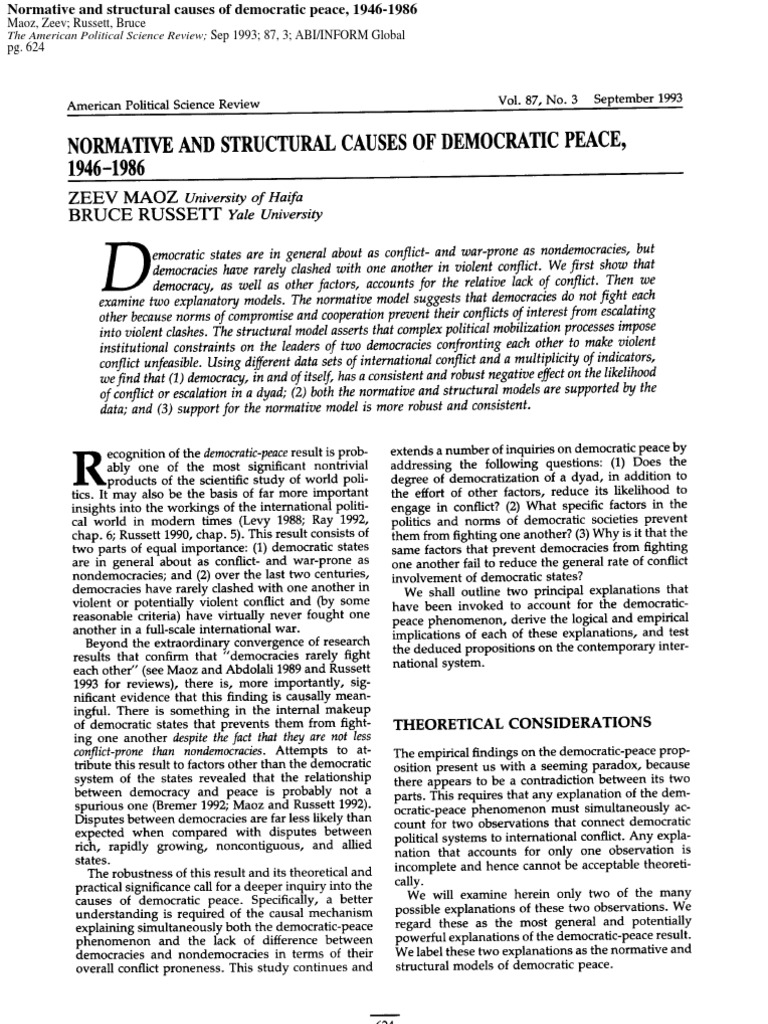 The American Political Science Review Sep 1993 87, 3 ABI/INFORM Global ...