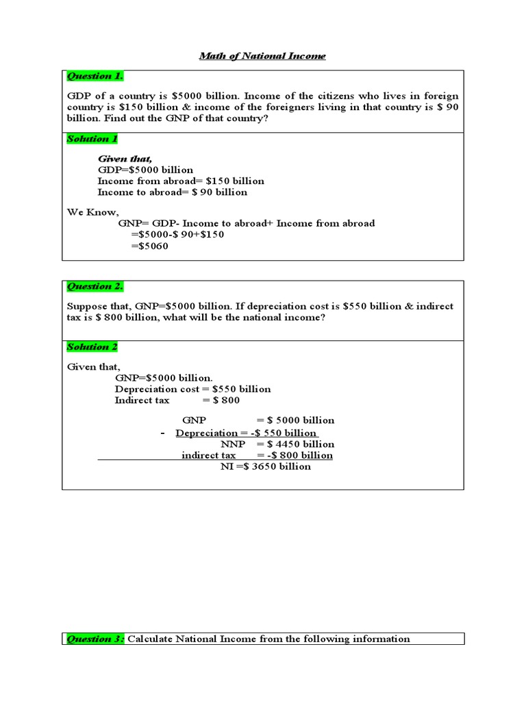 National Income Math Part - 2 | Download Free PDF | Consumption Of ...