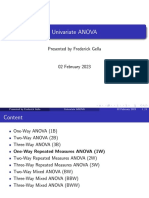 ANOVA One Way Repeated Measures ANOVA 1W