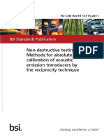 PD CEN ISO-TR 13115-2011 - Methods For Absolute Calibration of Acoustic Emission Transducers by The Reciprocity Technique